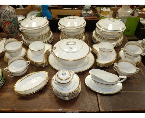 An extensive Royal Worcester 'Viceroy' dinner service, twelve each dinner, breakfast, salad crescents and side plates, soup c