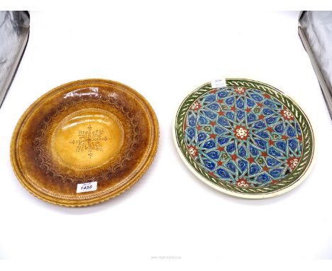 Two ornamental plates, one marked V. Parkovs and the other Turkish.