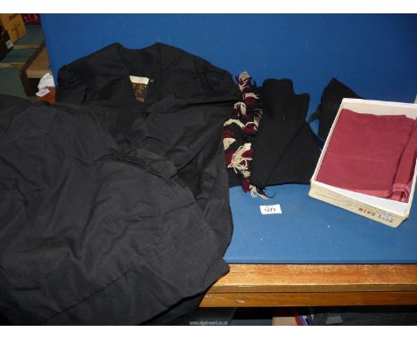 A graduation set including Ede &amp; Ravenscroft Ltd, cap and red sash etc.