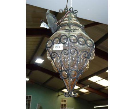 A Murano style glass lumiere ceiling light.