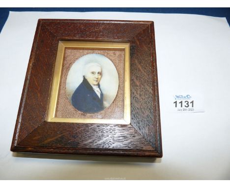 A framed Portrait Miniature of a gentleman in Georgian dress, signed lower right, 5" x 5 1/2". 