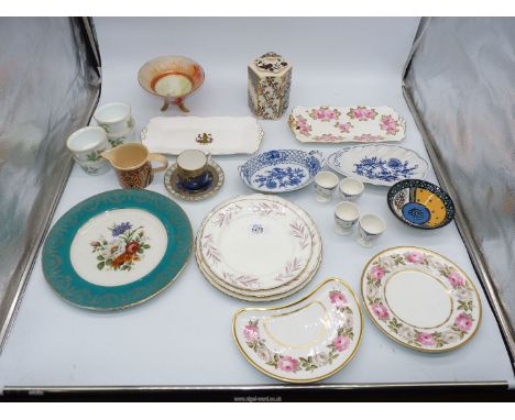 A quantity of china including egg cups, ramekins, plates, jugs, Royal Worcester 'Royal Garden', Mason's 'Applique', Portmeiri