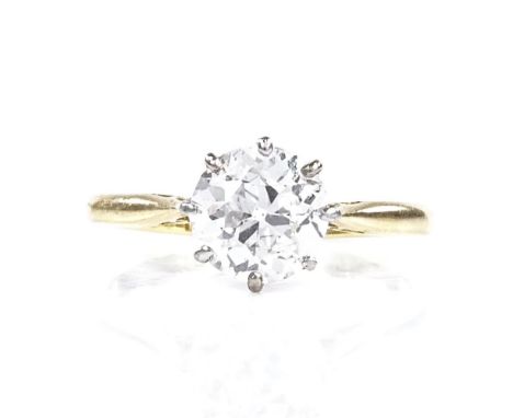 An 18ct gold 1.30ct solitaire diamond ring, diamond measures: diameter - 7.04mm, depth - 4.30mm, setting height 7.9mm, size K