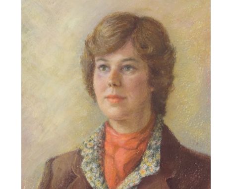 Faith Harris, pastels, portrait of a lady, signed, 17" x 12", framed 