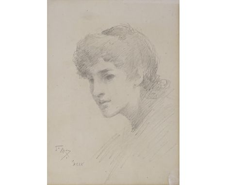 Sir David Murray, pencil drawing, Classical portrait, signed, 7" x 5", framed 
