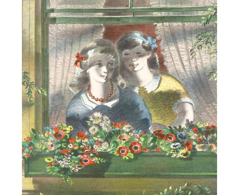 Barnett Freedman, Lyons lithograph, Window Box, 3rd series  no. 12, 1955, sheet size 30" x 40", unframed 