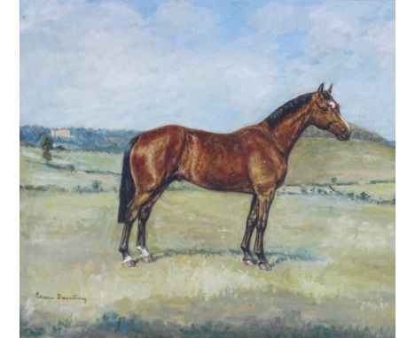 V Daventry, oil on canvas, horse portrait, signed, 16" x 20", framed 