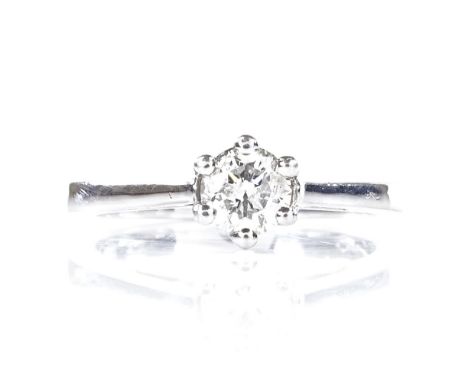 A platinum 0.52ct solitaire diamond ring, with openwork bridge, setting height 6.2mm, size M, 5.4g, with IGI grading summary 