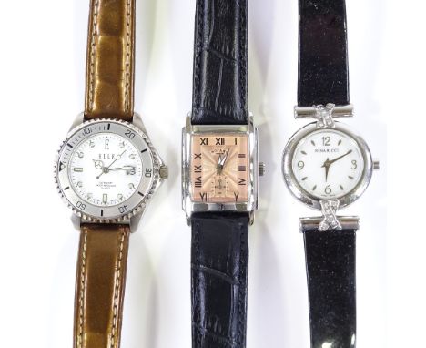 3 lady's quartz wristwatches, including Rotary, Nina Ricci, and Elle (3) 