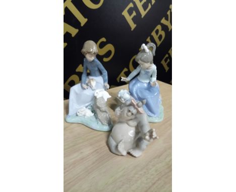 NAO FIGURE - GIRL WITH RABBITS , NAO FIGURE - GIRL WITH DOG & NAO FIGURE GORILLA