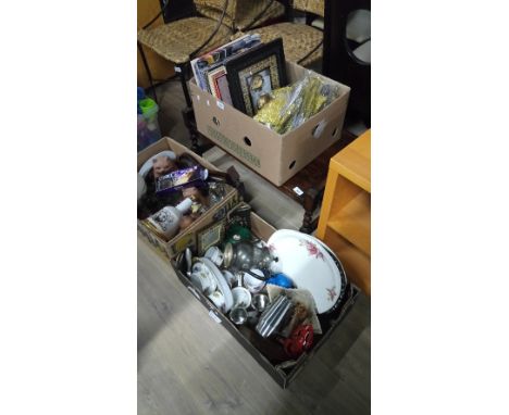3 BOXES OF ASSORTED GOODS INC. BELLS WHISKEY DECANTER