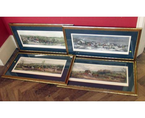 Four Seasons hunting prints. Condition report: see terms and conditions
