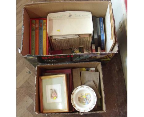 Boxed Walt Disney books (4), Peter Rabbits bookshelf (26 books), four John Bull printing outfits, playing cards, various ciga