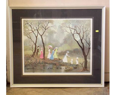 After Helen Bradley, "A lovely Summer's day", signed limited edition print. Condition report: see terms and conditions