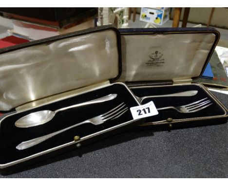 Two Cased Silver Fork And Spoon Sets