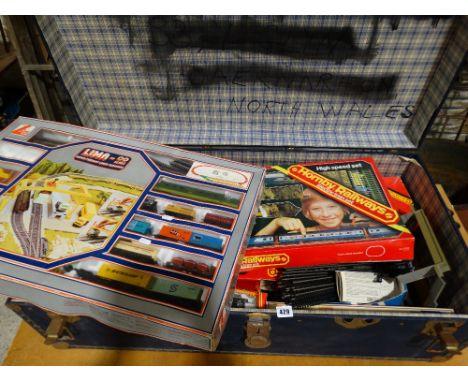 A Travelling Trunk Containing A Quantity Of Mainly Boxed Hornby And Lima Model Railways Sets And Accessories