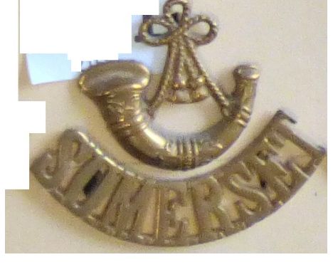 British Shoulder Titles-Somerset Light Infantry (Prince Albert's), Bugle/Somerset (Westlake 872)