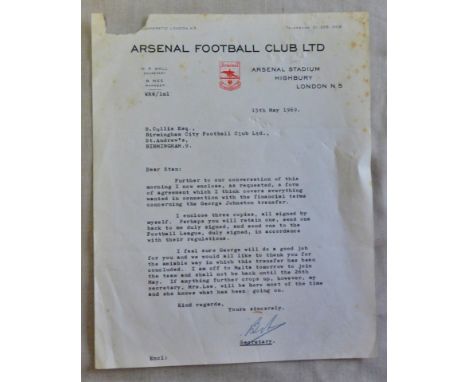 Football-Original HSTL 1969- Arsenal to Birmingham