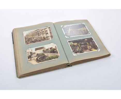 A collection of various vintage postcards contained in an album
Dating mainly to the early 20th Century depicting black and w