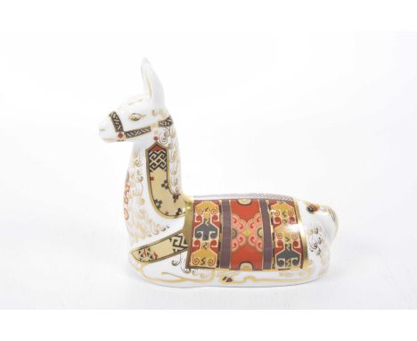 A Royal Crown Derby Paperweight
Produced exclusively for the Royal Crown Derby Collectors Guild "Llama", with gold back stamp