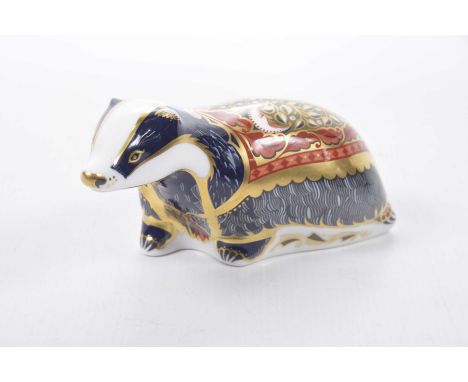 A Royal Crown Derby Paperweight
Exclusive for the Royal Crown Derby Collectors Guild "Moonlight Badger", gold button back sta