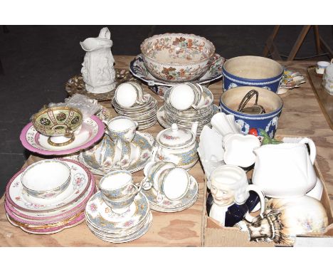 A large quantity of various collectable ceramicsTo include Wedgwood jardiniere's, a Noritaki pedestal bowl, a Foley china tea