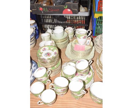 A large collection of various blue and white porcelain tea and dinner waresTo include a quantity of Spode transfer printed wa