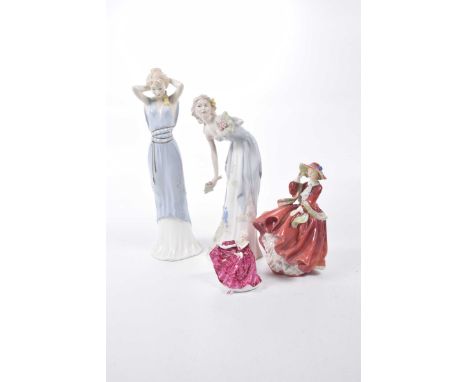 A collection of Royal Doulton figures To include Top O' the Hill HN1834 and Kirsty HN3213,  Two reflections figures to includ