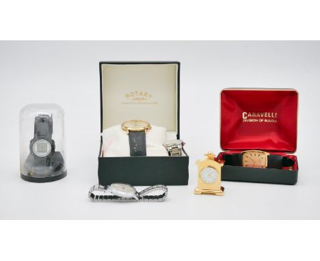 A collection of six watches, including a vintage A.E. Poston Incabloc gentleman's watch, a ladies Rotary watch, the mother of