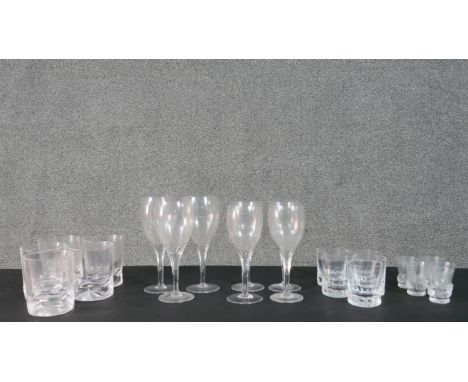 A collection of cut crystal and glass and other items, including a boxed set of six Bohemia Crystal champagne glasses &amp; R