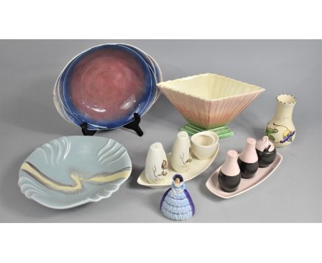 A Collection of Various Art Deco and Later China to Comprise Sylvac Planter, Mottled Marble Glazed Bowl, Carlton Ware Bowl, C