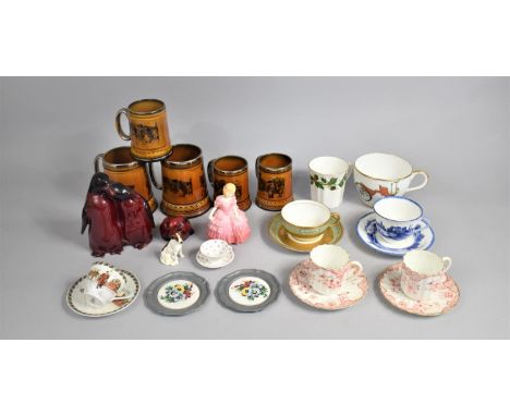 A Collection of Various Ceramics to include Two Edwardian Scroll Pattern Cups and Saucers in the Manner of Wileman, Royal Dou