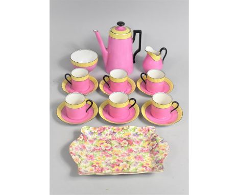 A Czechoslovakia 'Bassetts Liquorice Allsorts' Decorated Coffee Set to include Six Cans and Saucers, Coffee Pot, Milk Jug and