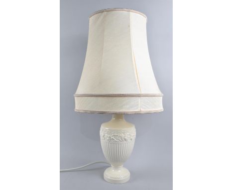 A Wedgwood of Etruria Creamware Vase Shaped Table Lamp and Shade 