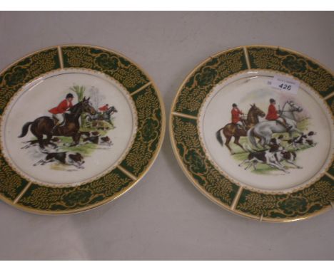 PAIR OF HUNTING PLATES 