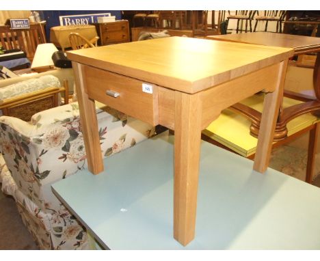 MODERN OAK LAMP / SIDE TABLE with drawer 24 x 24 inches