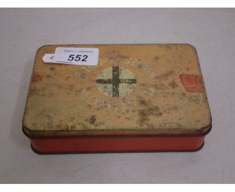 VINTAGE FIONA SHAW FIRST AID TIN WITH SOME ORIGINAL CONTENTS 