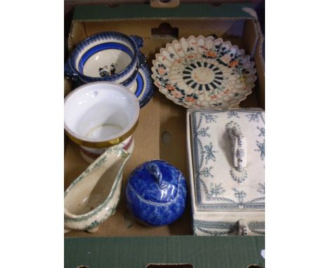 BOX OF VINTAGE PLATES BOWLS ETC SOME A/F 