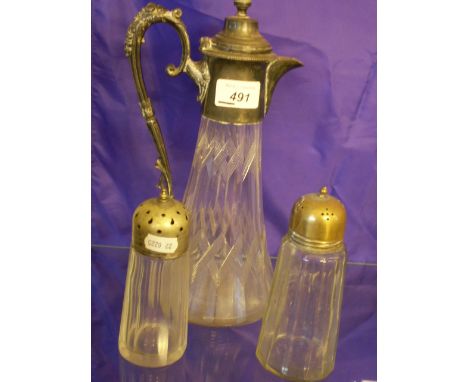 WING DECANTER, SALT SHAKER AND SUGAR SIFTER 