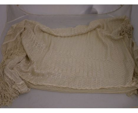 VINTAGE SILK SATIN SHAWL 