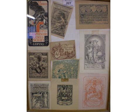 FRAMED AND GLAZED COLLECTION OF VINTAGE LIBRARY CARDS 