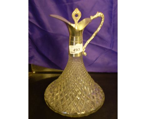 SHIPS DECANTER WITH WHITE METAL TRIM 26 CM 