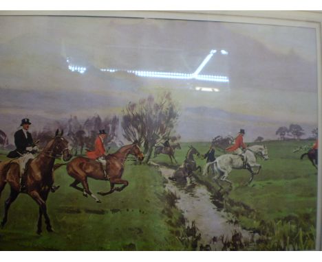 4 FRAMED AND GLAZED HUNTING PRINTS , PLUS 2 OTHERS (53 X 43 CM) 