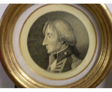 FRAMED PORTRAIT ENGRAVING BY A. EASTO FROM ORIGINAL MINIATURE (10 X 12 CM)  