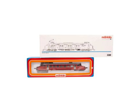   MÄRKLIN zwei E-Loks, Spur H0,  bestehend aus 3125, E-Triebwagen der SBB "Roter Pfeil" und 3389, E-Lok der Serie "mP 3000 NS