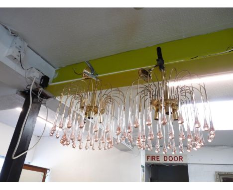 2 Large Murano glass drop chandeliers and matching side light 