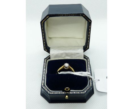 Ladies 18ct Yellow Gold Claw Set Diamond Solitaire Ring 0.30ct, G/H VS Estimated, 2.9g total weight. Size N 