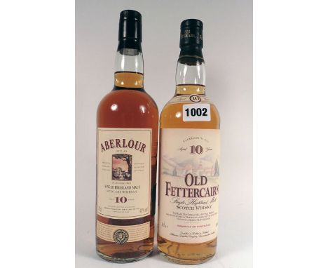 2 bottles of Whisky, 1x Old Fettercairn 10yr old Single Highland Malt Scotch 40% 70cl & 1x Aberlour 10yr old Single Highland 