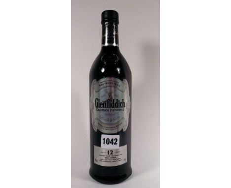 A bottle of Glenfiddich 12 yr old Caoran Reserve Pure Single Malt Scotch Whisky 70cl 40%