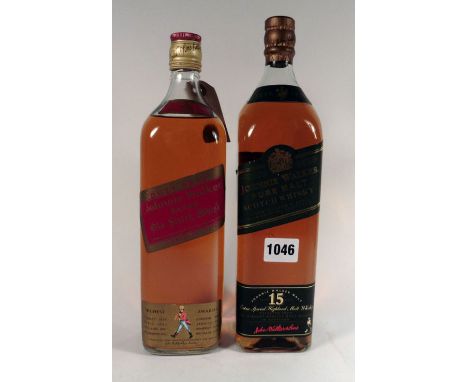 2 bottles of Johnnie Walker Scotch Whisky, 1x Pure Malt 15yr old Extra Special Highland Malt 1 litre 43% & 1x Red Label Duty 